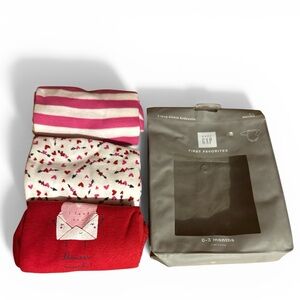 Baby GAP First Favorites Long Sleeve Bodysuits - Red, Pink, White